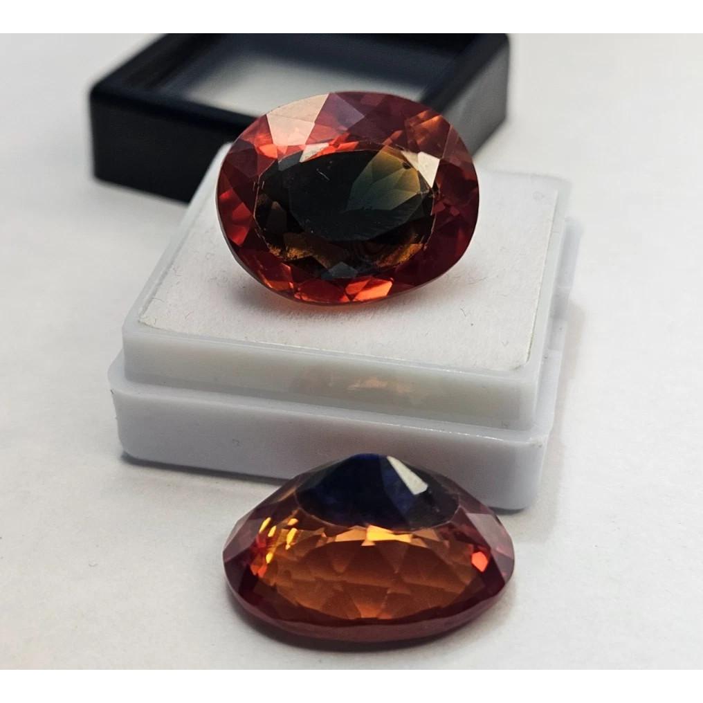 39-40 Ct Natural Pitambari Sapphire For Earrings Oval Cut Pair Gemstone
