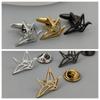 Smooth Paper Crane Brooch Cufflinks Korean Version Fashionable Elegant Simple Men's Suit Jacket Accessories