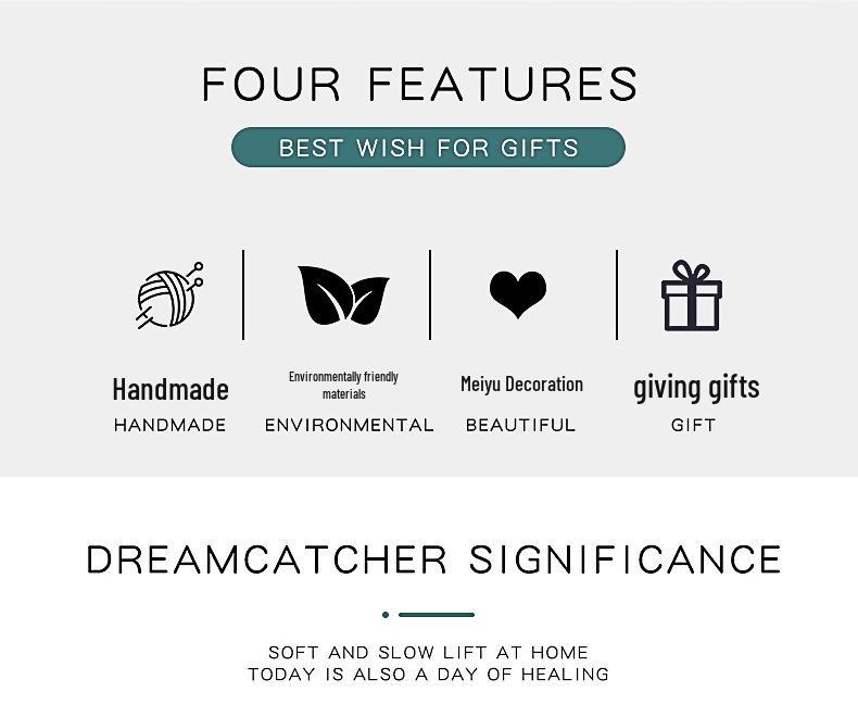 Nordic Five-Piece Feather Dream Catcher Wall Hanging Decor Set