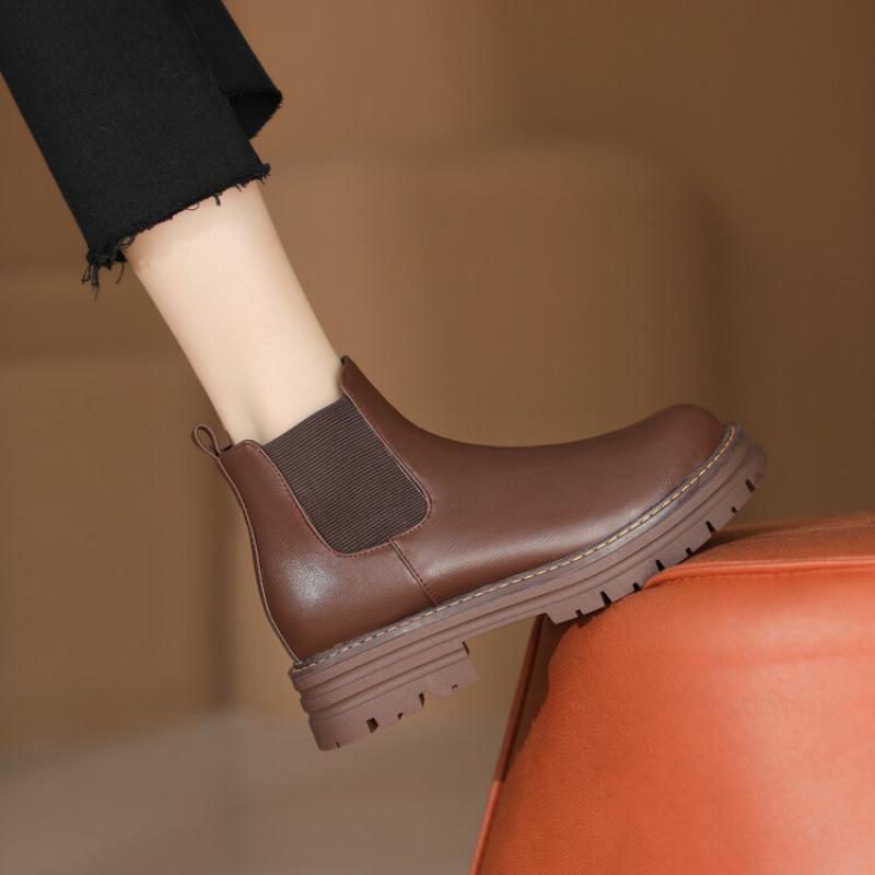 Korean Version of Large Size Women's Knight Boots Medium Heel Non-slip Women's Boots Square Heel Round Head Sleeve New Autumn and Winter Medium Bo