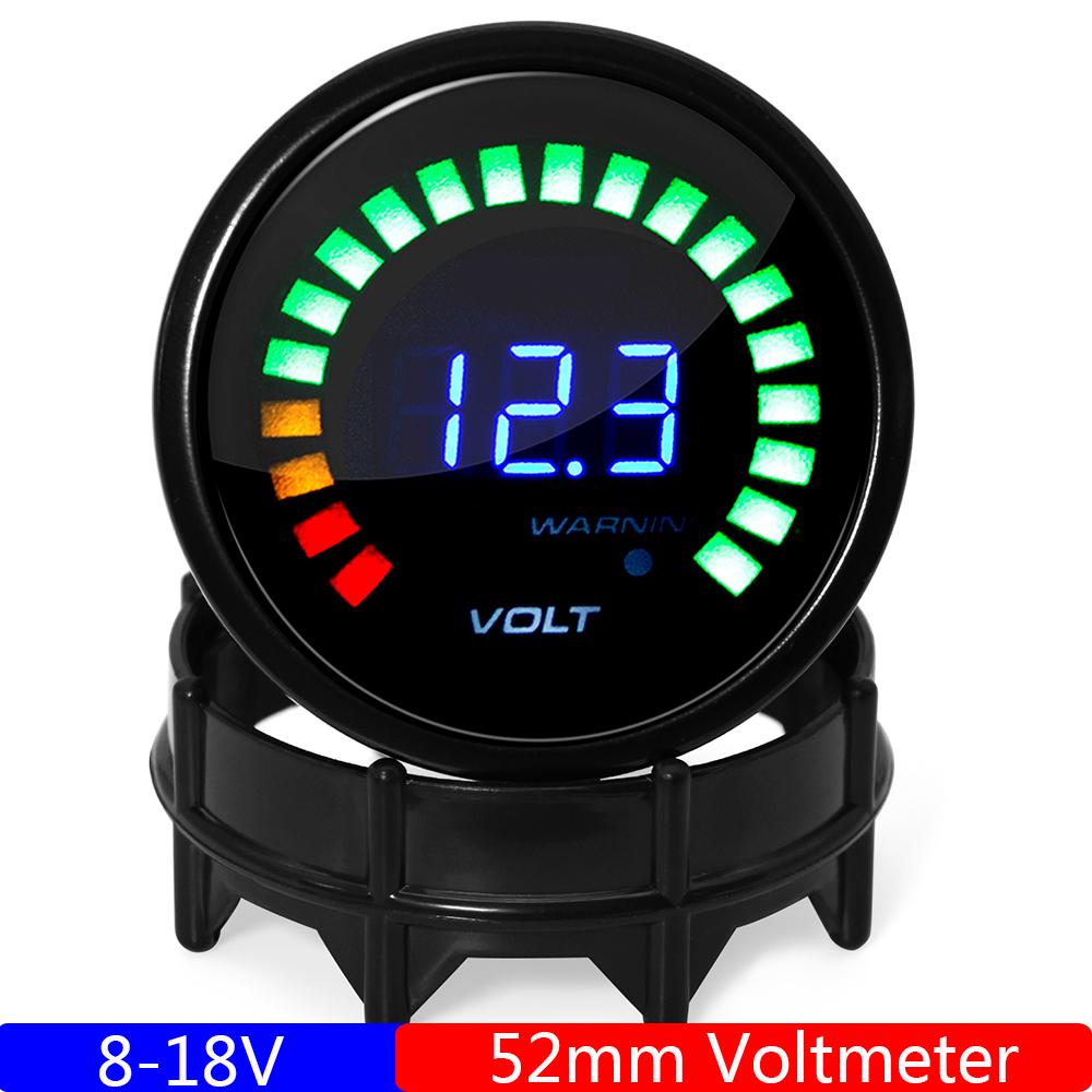 

Smoked Lens Car Gauge 2 52mm Voltmeter LED Digital Display VOLT Meter Voltage Gauge for Universal Gasoline Racing Car 12V