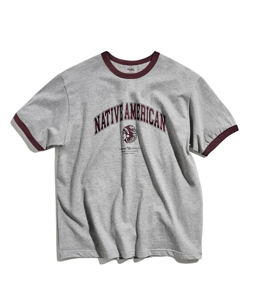 Peullukeu American Vintage Ringer T-Shirt Greywine Fst357