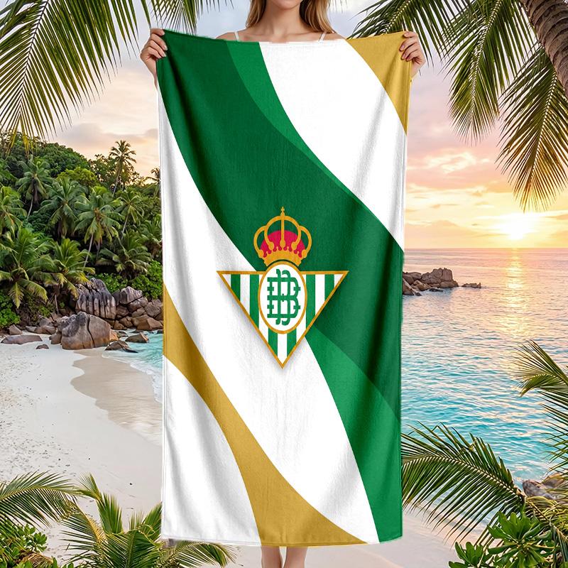 Real Betis Football Beach Towel Soft Microfiber Summer Towel Quick Dry Absorbent Towel for Beach Swimming Pool Travel