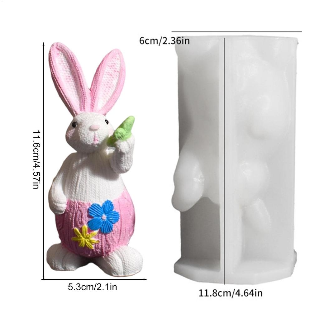 Easter Bunny Mold 3D Plaster Ornaments Craft Making Mold For Holiday Wedding Party Table Room Home Dinner