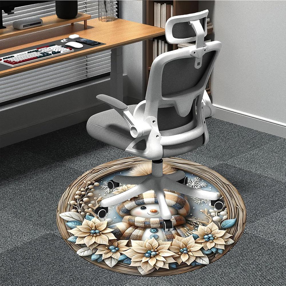 

1pc Winter Wonderland Chair Carpet for Office Non-Slip, Machine Washable Rug for Office - Holiday DecorMachine Made yy251029088 80cm by 80cm