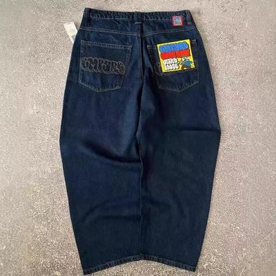 ZYLLO American Vintage Washed and Distressed Jeans High Street Casual Japanese Women Pants Y2k Loose Straight Fit Slim and Versatile
