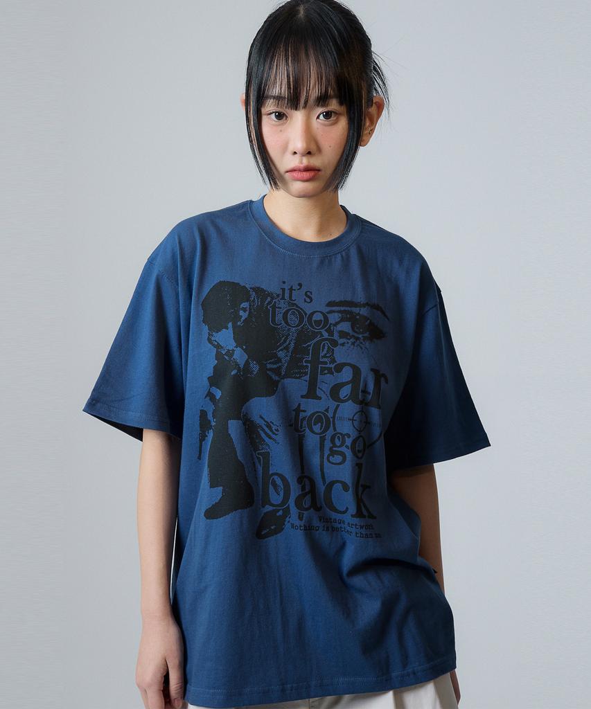 Nasttingijeubeleoldaenmi Vintage Artwork Tee_Deep Blue