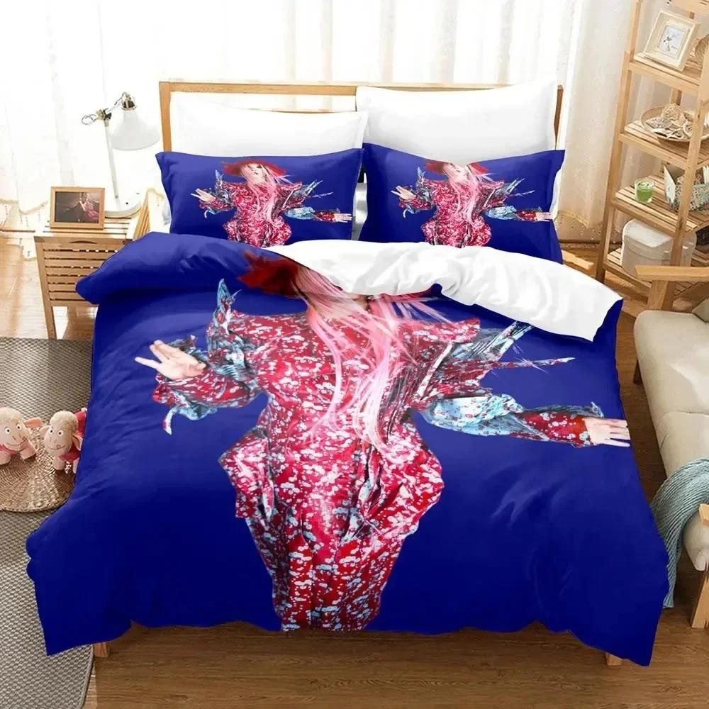 Juego de Cama de la Cantante Bjork Björk Funda Nórdica Juego de Cama Cubre Edredón Funda de Almohada Edredón Tamaño King Queen Niños Adultos Juego de Cama