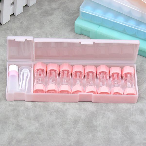 8pairs Contact Lens Box Holder Travel Portable Small Cute Clear Eyewear Bag Container Contact Lenses Soak Storage Case