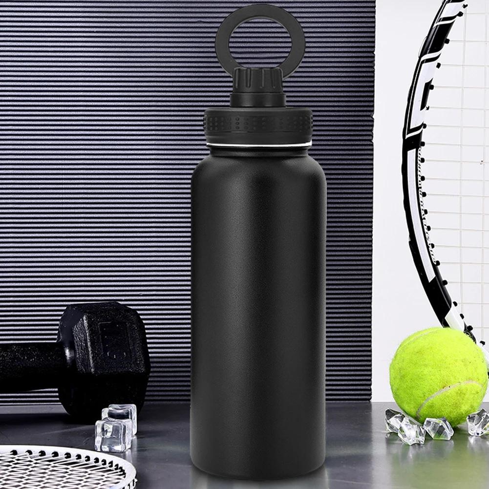 Magnetic Phone Holder Water Bottle Insulated Water Bottle 1000ml Leak Proof Double Wall Vacuum Insulated Stainless Steel Thermos