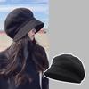 Breathable Women Fisherman Hat Solid Color Artist Painter Caps Suede Octagonal Cap  Autumn Winter