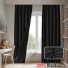 1-Panel Blackout Sun Protection Thermal Insulation Plain Linen Curtain with Hook,Living Room Office Bedroom Home Decor Curtains