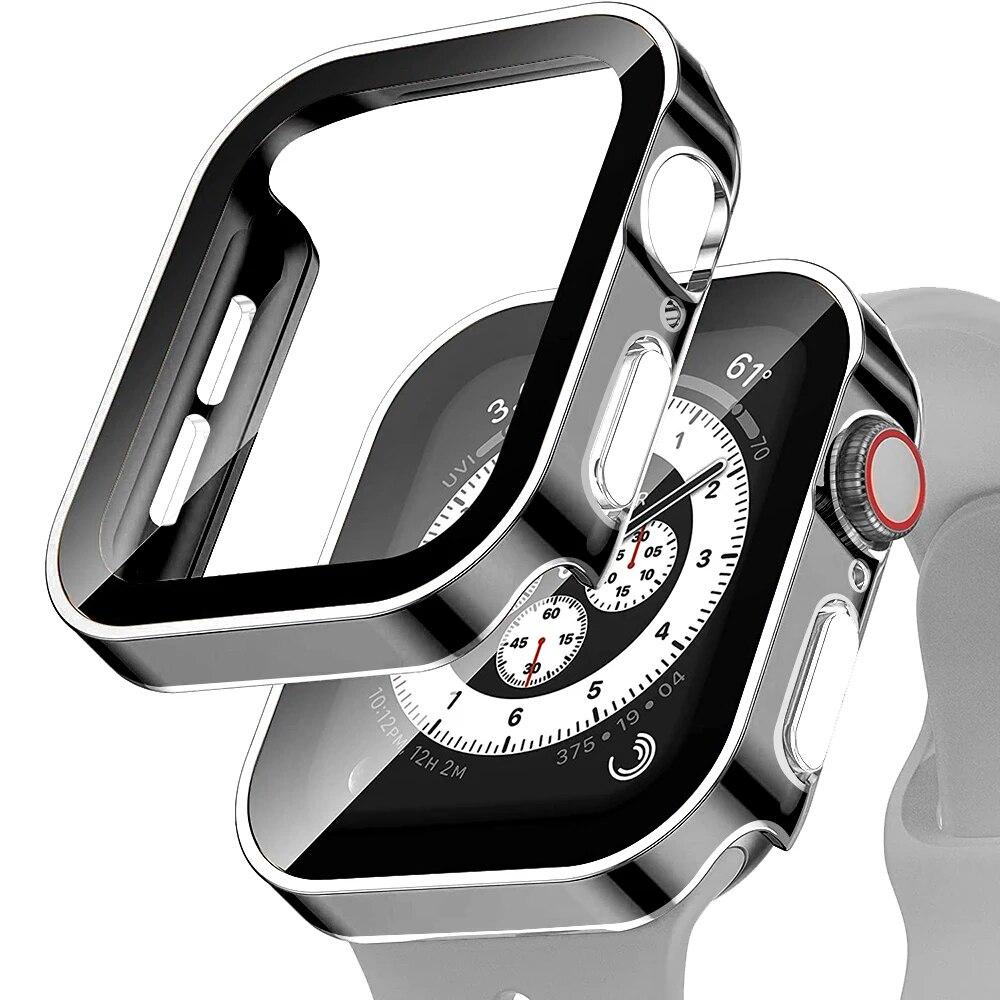 Waterproof Case for Apple Watch 7 8 9 45mm 41mm 44mm 40mm Screen Protector Cover Straight Edge Bumper iWatch 5 SE 6 Accessories