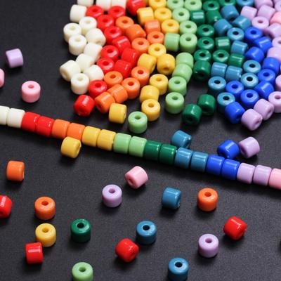 Home Party Supplies Material Bracelet Fashion Accessories Acrylic Making 6.5mm Jewelry Keychain DIY Necklace Cylindrical Loose Beads Cream Color