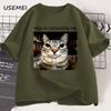 Rage Is Consuming Me Silly Staring Cat Meme Tee Shirt Casual Cotton Short Sleeve Tshirts Unisex Unisex Cat Lover T Shirt Oversized