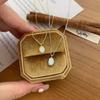 New Fashionable Commuter Colorful Pendant Necklace, Niche, Oval Shaped, Delicate and Compact Collarbone Chain