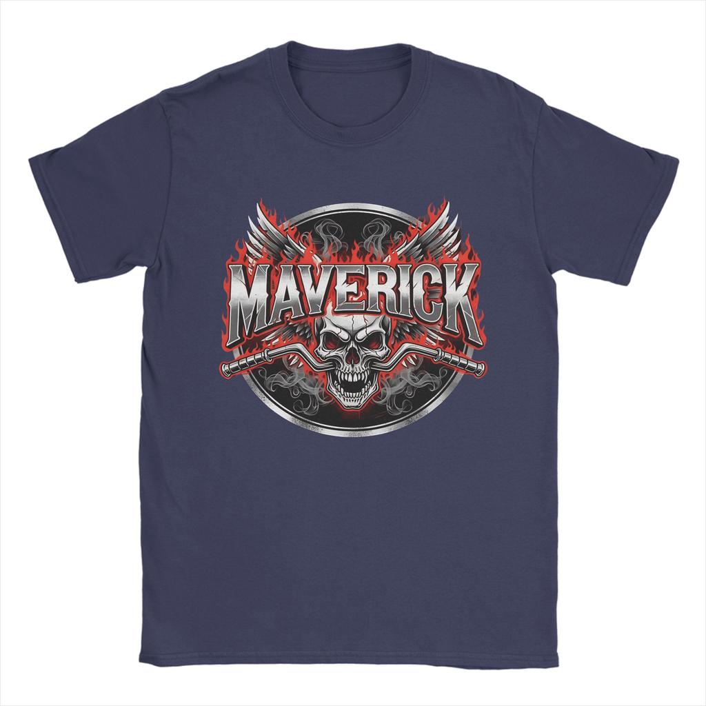 Hipster Maverick Skull Rider TShirts for Unisex Crewneck  Cotton T Shirts  Short Sleeve Tee Shirt Classic Tops