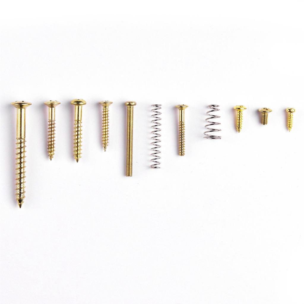 Guitar Screws Assortment Box Kits for Electric Guitar Tuner, Switch, Neck Plate, with Springs, 9 Types, Total 173 Pieces