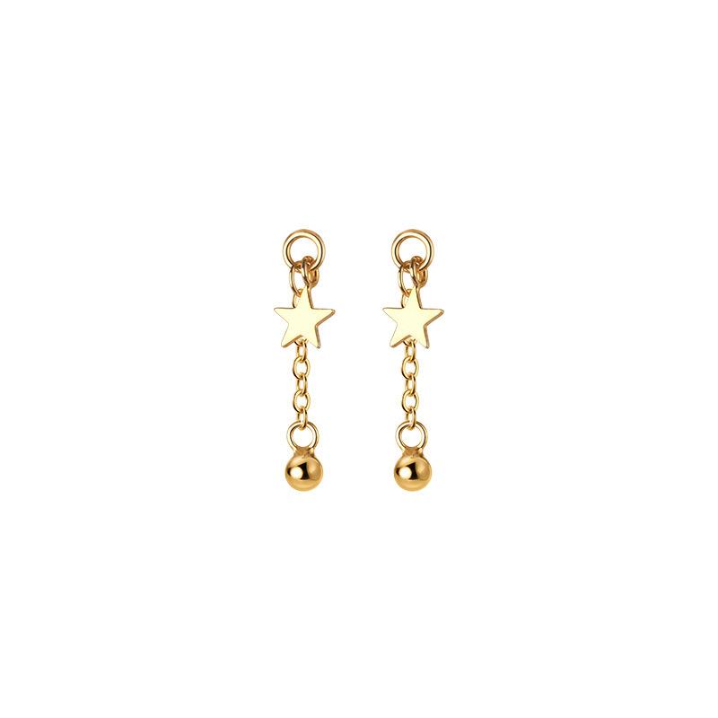 You Don't Need To Pick Earrings When You Sleep. Female Cute Japanese Style Is Small and Fresh Mori Mini Round Beads, Small Star Earrings, Earrings.