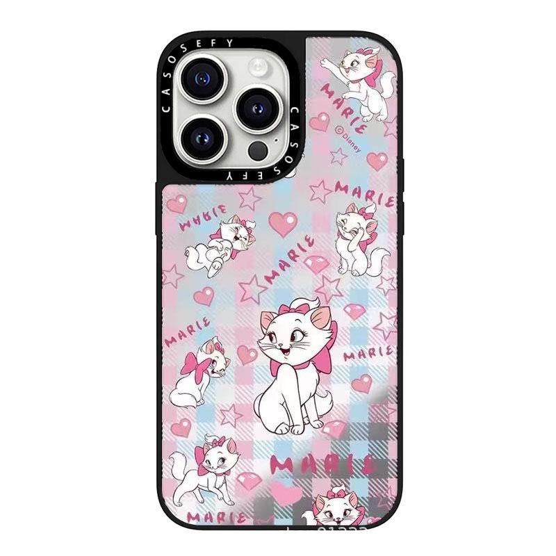 

Zhao Lusi Style Pink Marie Cat Mirror Case for iPhone 13/15 Pro Max - Cute Design iPhone 15