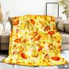 Delicious Pizza Print Blanket Funny Food Flannel Round Blanket Soft Warm Throw Blanket Nap Blanket For Couch Sofa Bed Game