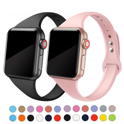 Soft Slim Silicone Sports Band for Apple Watch 5 4 3 2 1 38MM 42MM Bands Rubber Watchband Strap for Iwatch Series 5 4 40mm 44mm