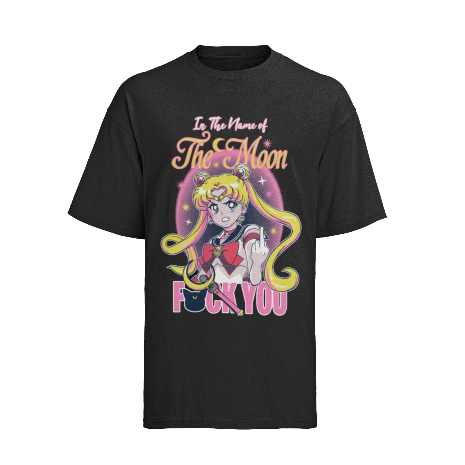 Organic Mens T-Shirt Mens Womens Tees Top Cotton Funny Anime Sailor Moon Fuck You Saying NERD GEEK 2XL