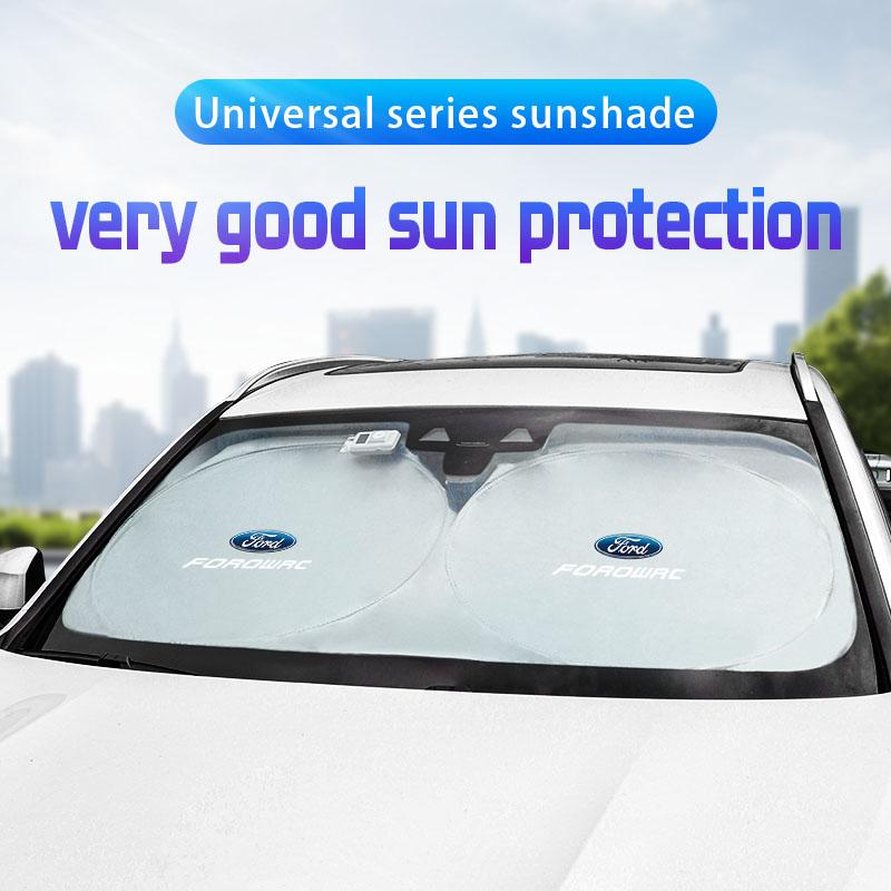 Car Sticker Car Windshield Sun Shade Cover Blocks Rays Protector Interiors For Ford ST-Line Focus Fiesta C-Max Edge Mondeo Explo