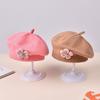 Korean Baby Beret Hat Flower Baby Knitted Hat Cute Knitted Beanie Cap  For Infant Girls