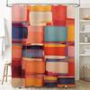 Modern Colorful Shower Curtain with Rectangular Design for Bathroom Decoration Orange, Pink, Yellow, Blue (180x240cm)
