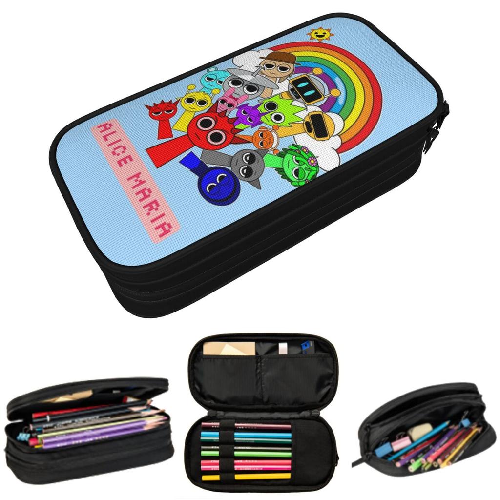 Sprunki Incredibox Gaming Game Pencil Case for Students Gifts Pen Box Pencil Bag Stationery Supplies Pen Holder Bag