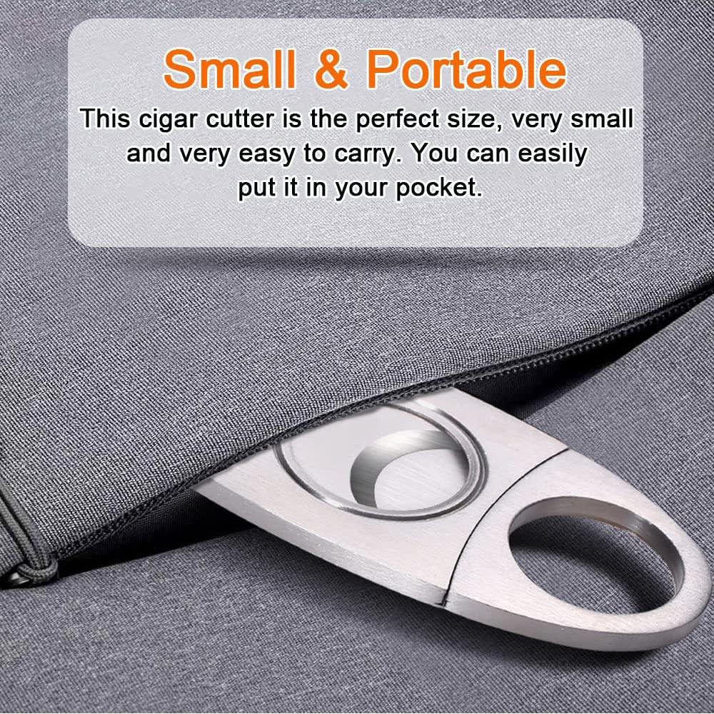 2Pcs Cigar Cutters Stainless Steel Pocket Cigar Tool For Most Sizes Of Cigars