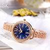 SHENGKE Luxury Rosegold Dial With Rhinestone Women Watches Precise Quartz Watch For Women Original Fashion Design Ladies Clock