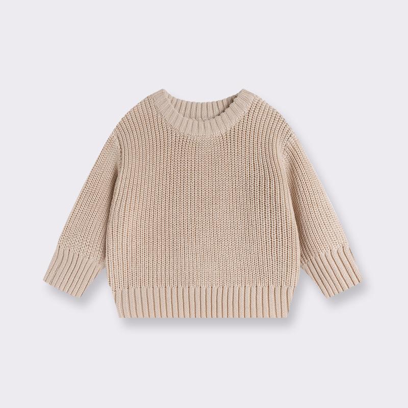 0-7T Winter Baby Sweater Toddler Kid Baby Boy Girl Clothes Long Sleeve Basic Top Knit Pullover Knitwear Plain Infant Sweater 66