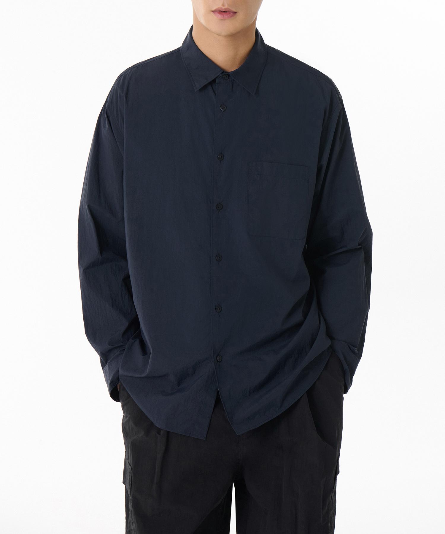 Musinsa Standard Relaxed Lightweight Nylon Shirt [Navy] Navy/S