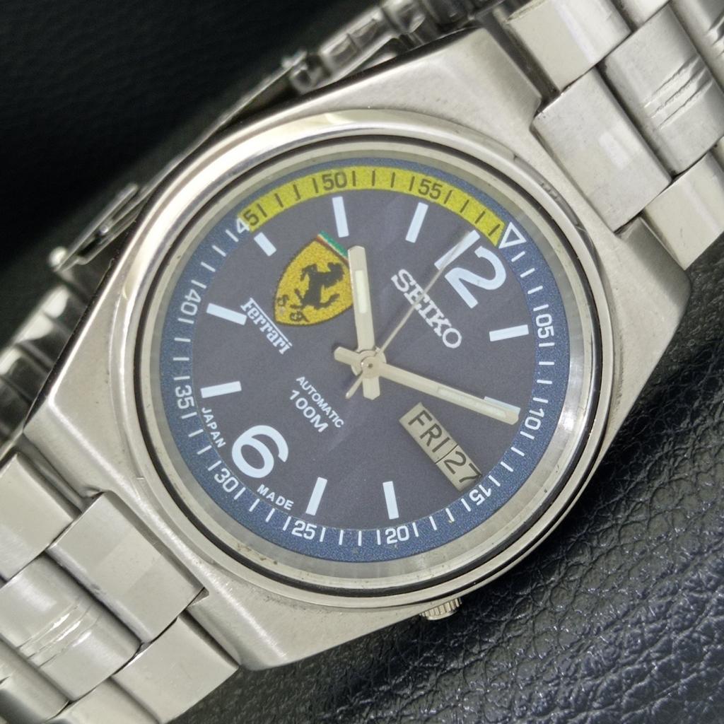 

GENUINE VINTAGE SEIKO 5 AUTOMATIC 7019A JAPAN MENS FERRARI DIAL WATCH a701600-5 R206b-a701600