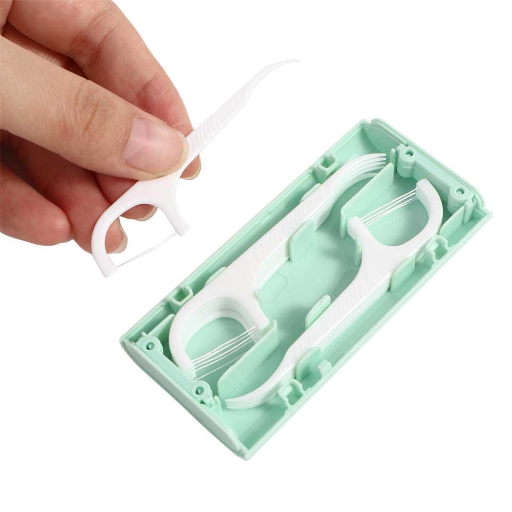 Travel Toothpick Teeth Flosser Stick Floss Pick Dispenser Automatic Case Teeth Floss Storage Box