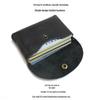 Top Grain Leather Snap Closure Coin Purse & ID Holder, Mini Lychee Pattern Card Holder for Men & Women