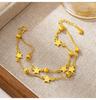 Vietnamese Sand Gold Double-Layer Cat's Eye Beaded Bracelet – Women's Trendy Light Luxury Jewelry