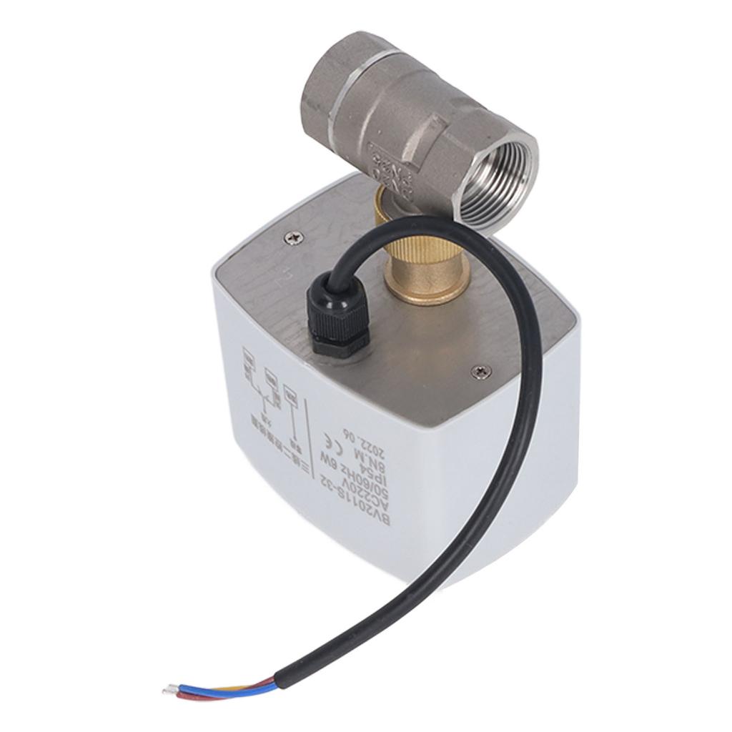 Motorized Ball Valve 3 Wire 2 Control Noiseless Stainless Steel Body DN20 Electrical Ball Valve 3 4in AC220V