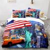 Statue of Liberty Duvet Cover King Size Microfiber World Famous Building Bedding Set New York Landmark Cityscape Comforter Cover