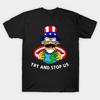 Asian Size Men Black Print T-shirt Try And Stop Us No-Cut Print Cotton Tshirt