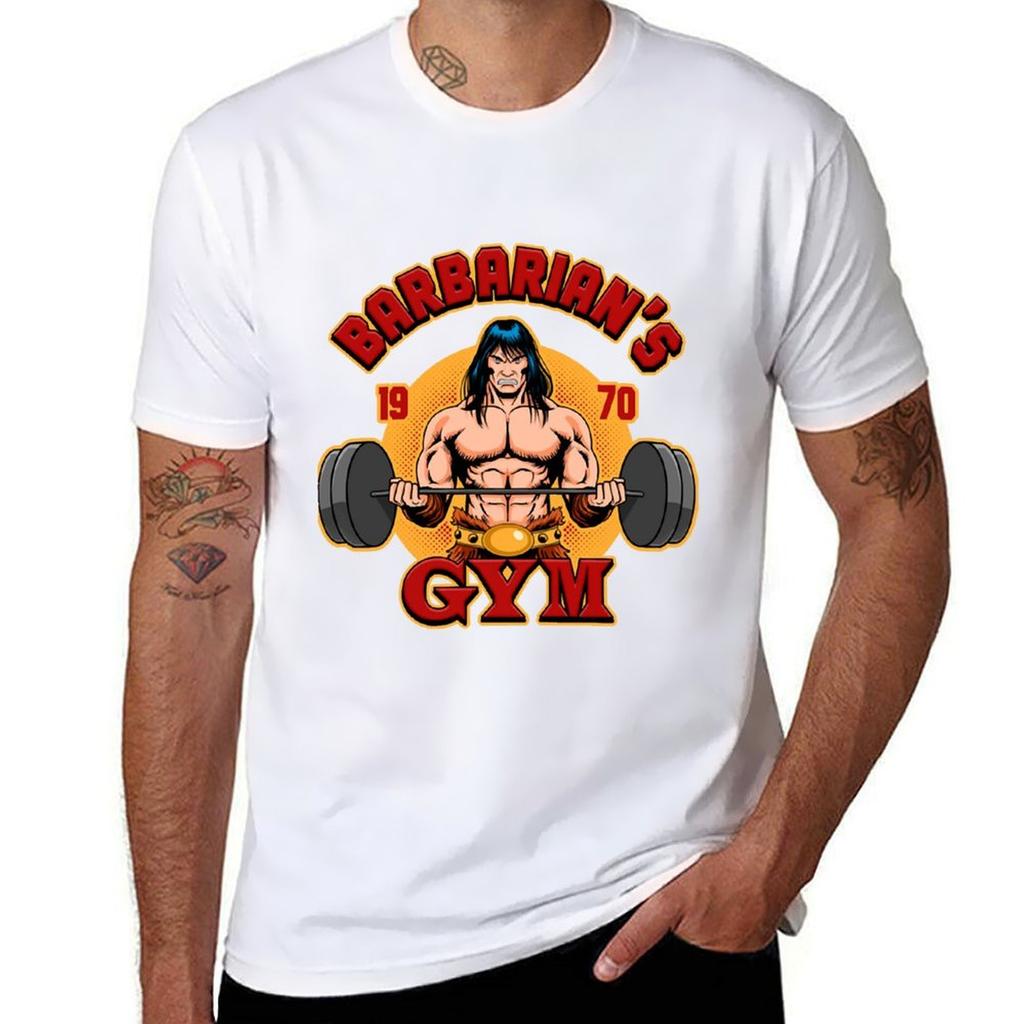 Men Women BarbarianS Gym TShirt Fashion Print Casual Short Sleeve