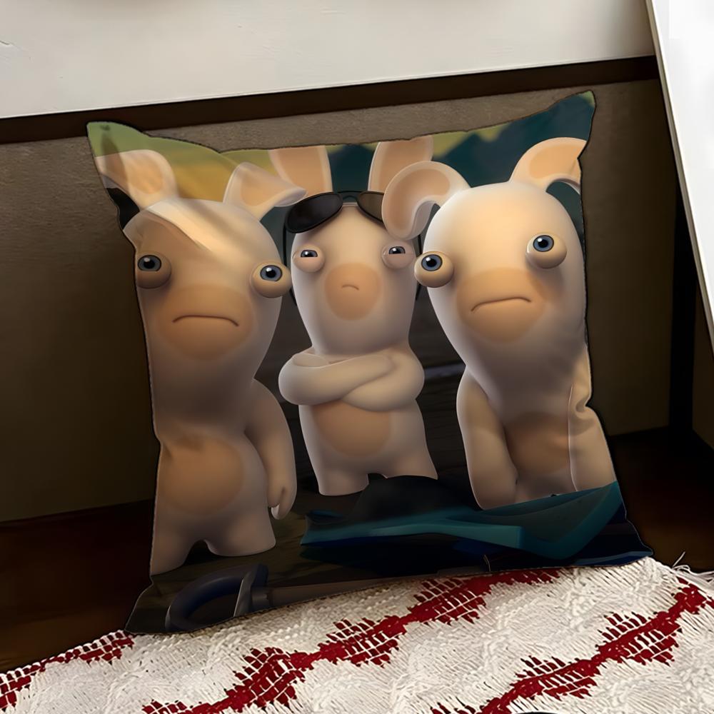 RRabbids IInvasion Cushion Cover Reversible Soft Durable Pillow Cover Home  Car MultiScene Use for Daily Comfort