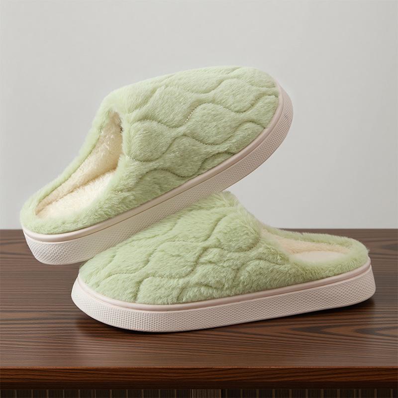 Cotton Slippers Women's Autumn and Winter Home Non-slip Warm Plush Cotton Shoes Men's Supermarket