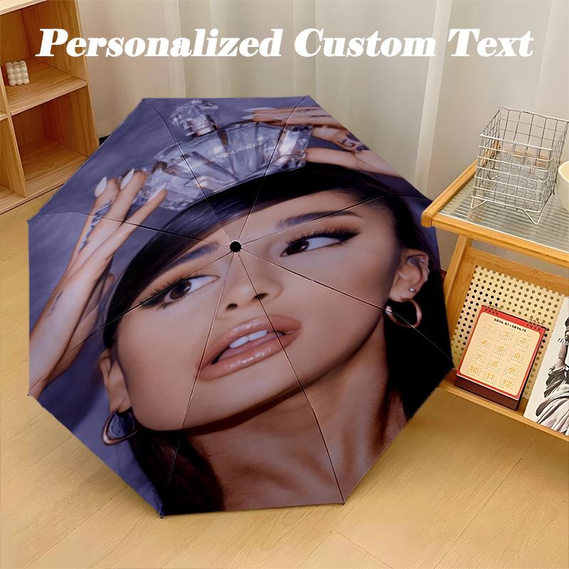 Portable Auto Folding Umbrella,Ariana Grande 8 Rib Waterproof Umbrella For Camping Commute