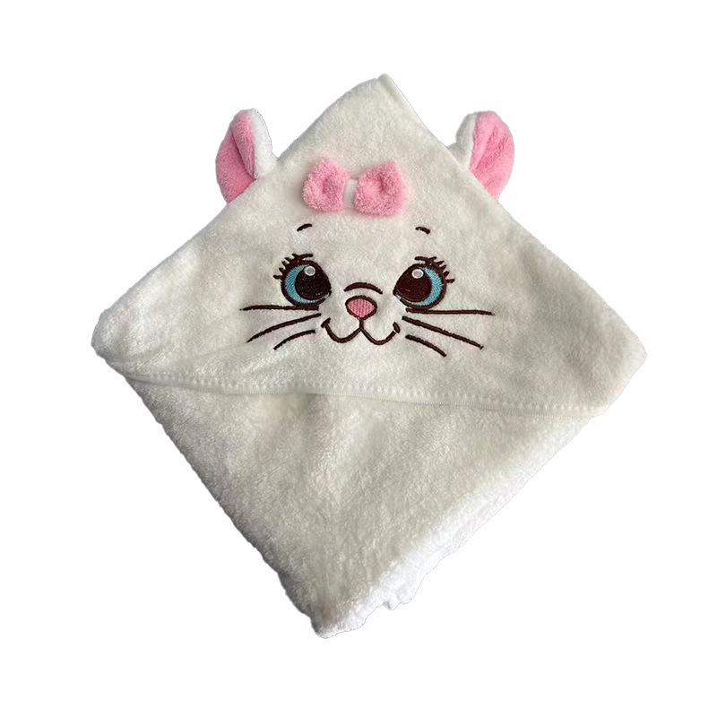 Cartoon Baby Hooded Cape Blanket - Soft Coral Fleece for Bath and Snuggle