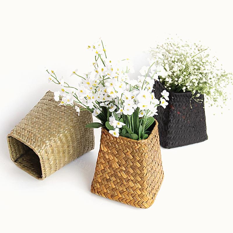 

Ручная цветочная корзина DIY Ручные настольные украшения Домашние художественные украшения