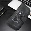 Women's Long Wallet Black Cat Design 3-Fold Card Holder with Multiple Pockets Printed Zipper Coin Purse for Cash ID Credit Cards Gift for Family