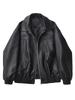 Ailegogo Streetwear Donna Retro Larga Corta PU Pelle Sintetica Giacca Primavera Autunno Donna Zip Cappotto Vintage Moto Biker Capospalla
